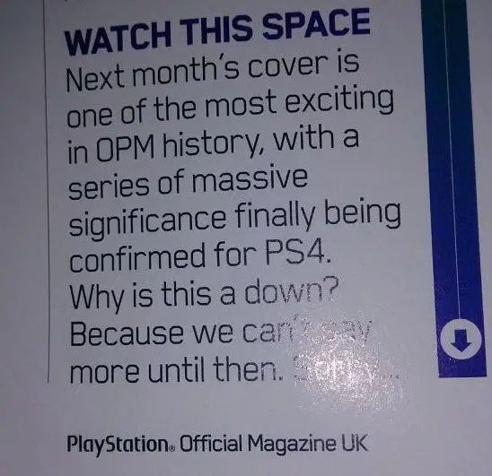 L'arrivée d'une licence très importante sera confirmée le mois prochain par le Magazine Officiel Playstation UK