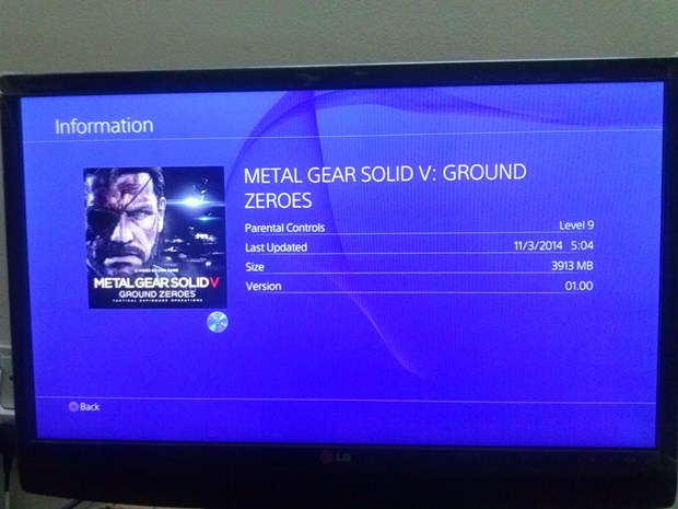 Metal Gear Solid 5 : Ground Zeroes ne pèsera que 3,9 Go sur PS4