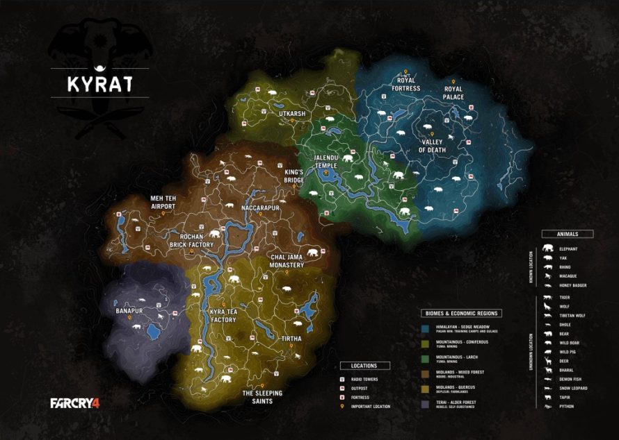 Far Cry 4 : La carte de Kyrat dévoilée