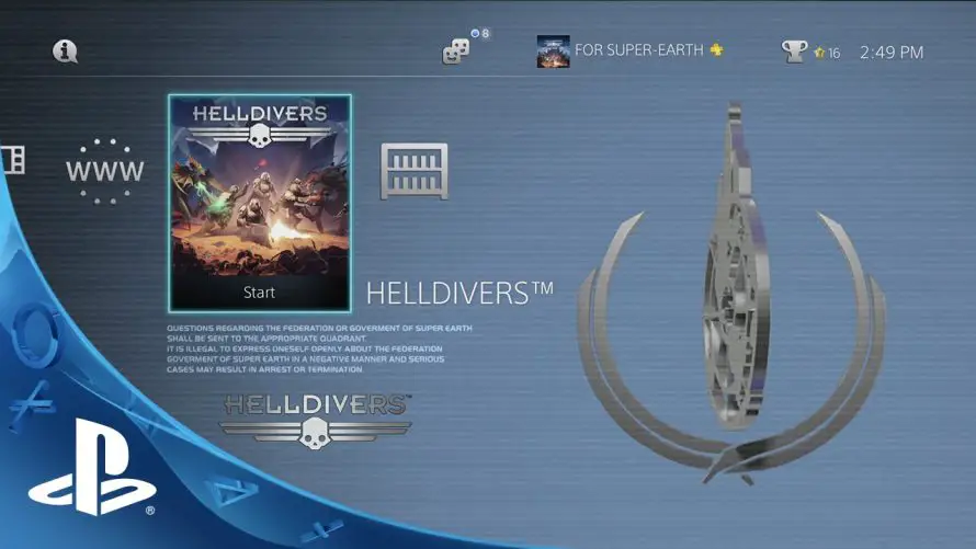 Helldivers : Le thème dynamique PS4 proposé gratuitement