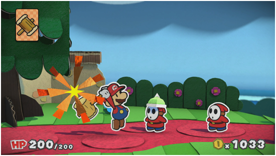 paper mario combat marteau