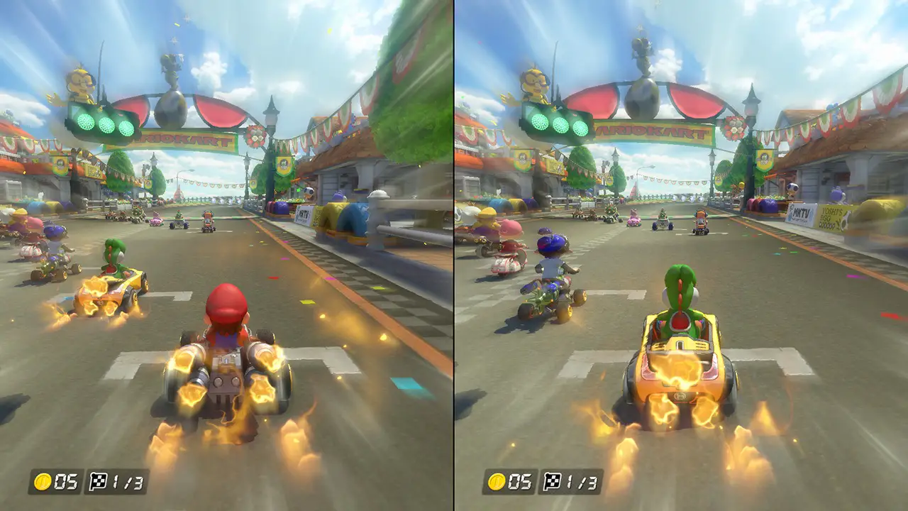 Mario Kart 8 deluxe split
