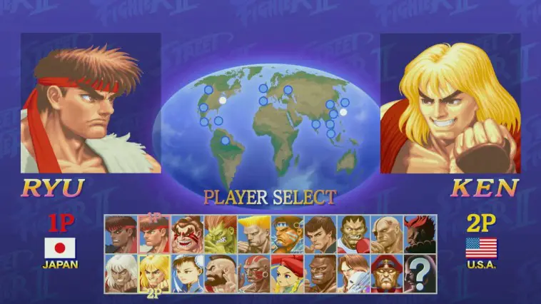 Ultra Street Fighter II character menu