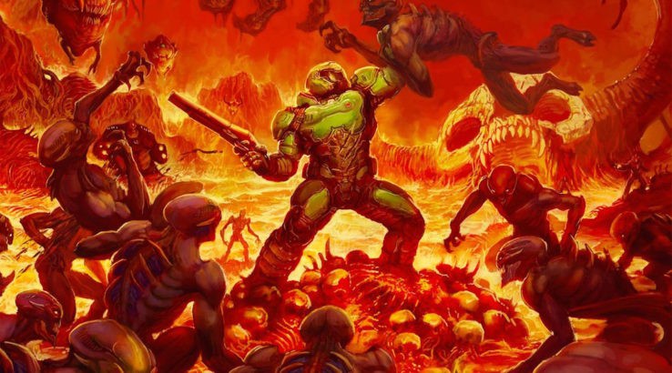 Trois images pour la version Nintendo Switch de Doom