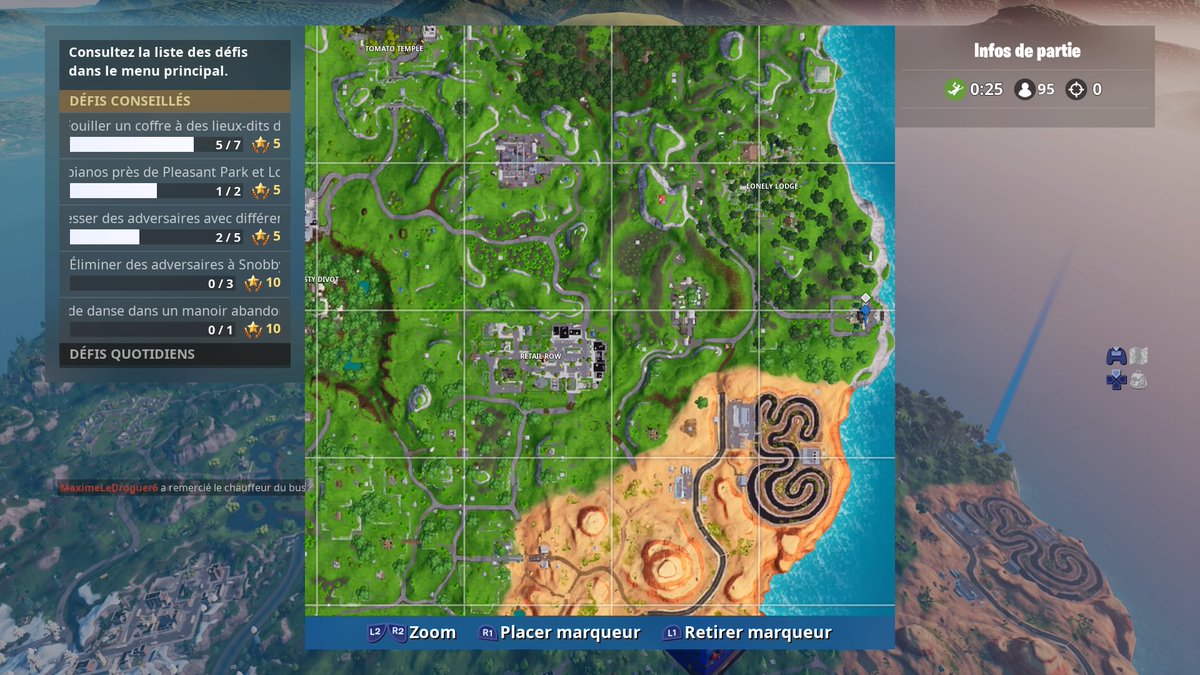 une fois que vous aurez atterri a ce lieu dit descendez les escaliers pour vous rendre au sous sol la vous trouverez deux pistes de danse se faisant face - coffre lieux dit fortnite saison 8