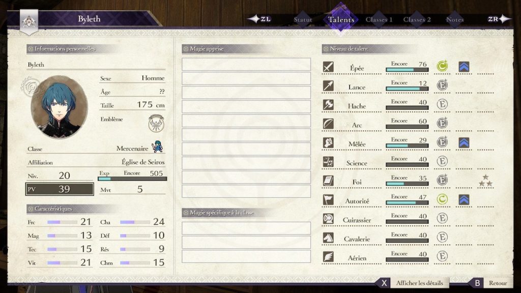 Fire Emblem Three Houses Stats