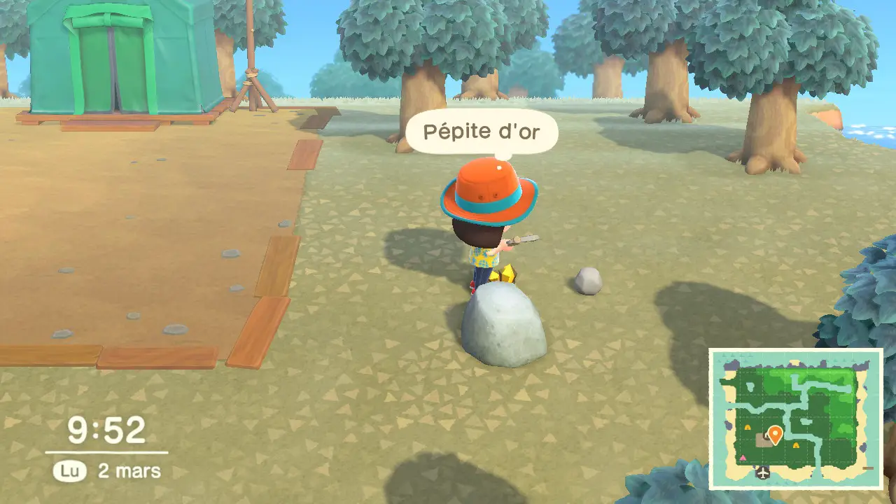 GUIDE | Animal Crossing: New Horizons - Comment récupérer rapidement des ressources (branches, bois, pierres, pépites, argile)