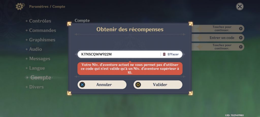 Codes Genshin Impact