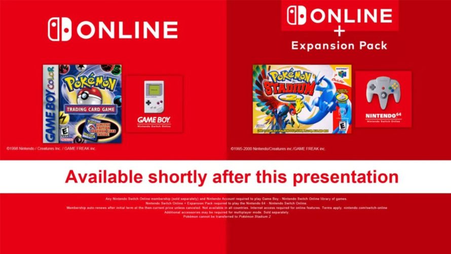 Deux jeux Pokémon débarquent dès aujourd’hui sur le Nintendo Switch Online