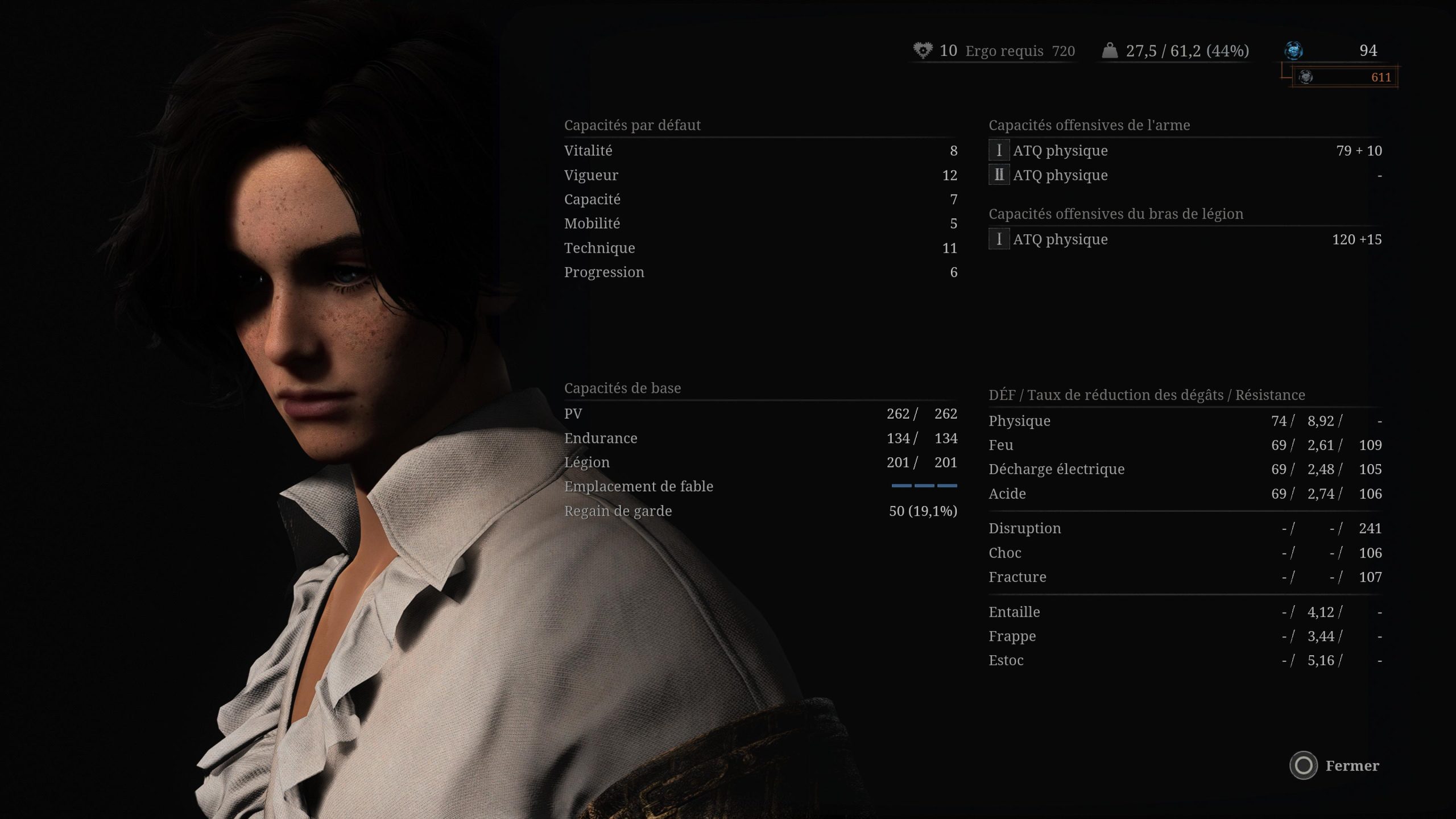 Le menu de stat de Lies of P