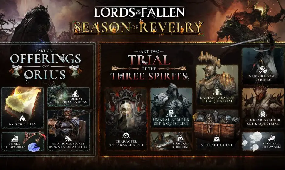 CI Games et Hexworks dévoilent le contenu de La Saison Des Réjouissances dans Lords of the Fallen