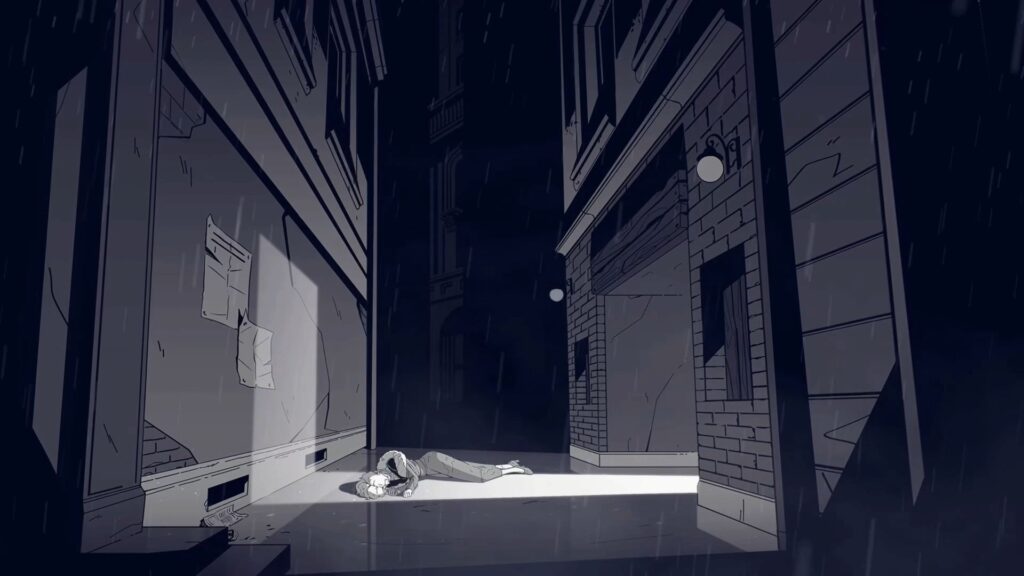 Animation du premier meurtre dans le jeu Best Served Cold.