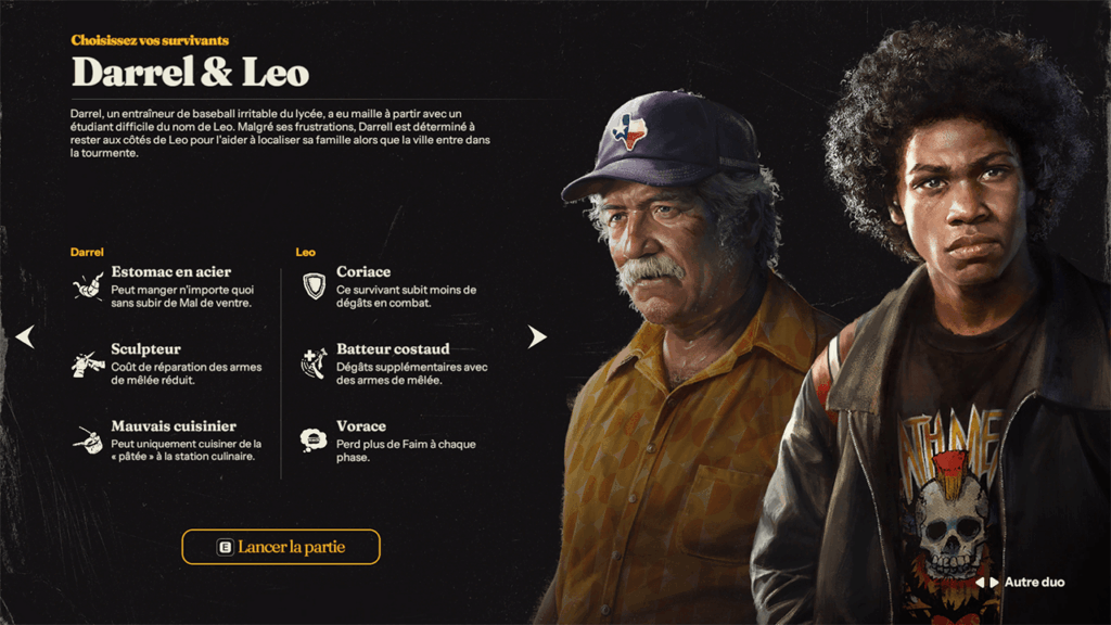 Description des personnages Darrel & Leo