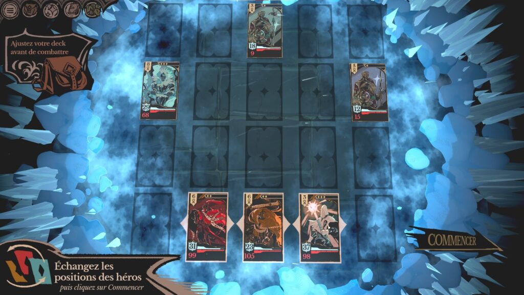 Combat de boss dans la glace dans Crown Gambit