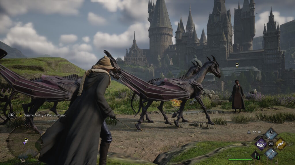 Rencontre avec des créatures magiques dans Hogwarts Legacy : L'Héritage de Poudlard sur Nintendo Switch 2.
