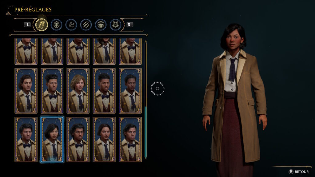 L'éditeur de personnage sur Hogwarts Legacy : L'Héritage de Poudlard sur Nintendo Switch 2.