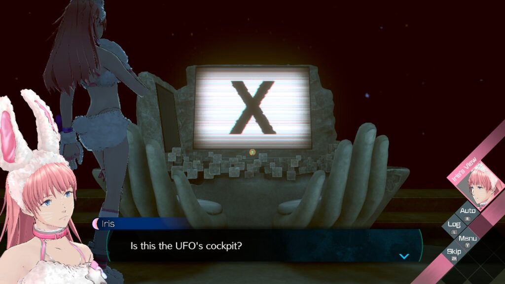 Image d'Iris Sagan dans la première salle d'escape game de No Sleep For Kaname Date - From AI: THE SOMNIUM FILES.