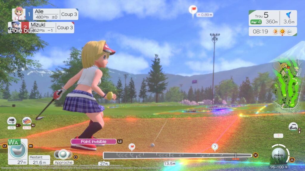 Everybody's Golf Hot Shots - Interface surchargée