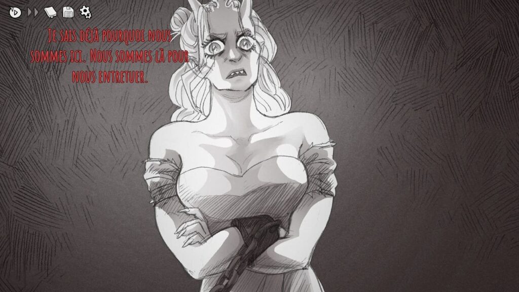Une version agressive de la Princesse dans le jeu Slay The Princess - The Pristine Cut