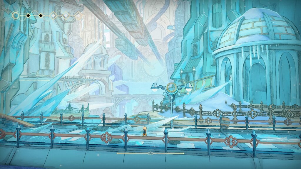 MIO: Memories in Orbit - décor d'une ville plongée sous la glace