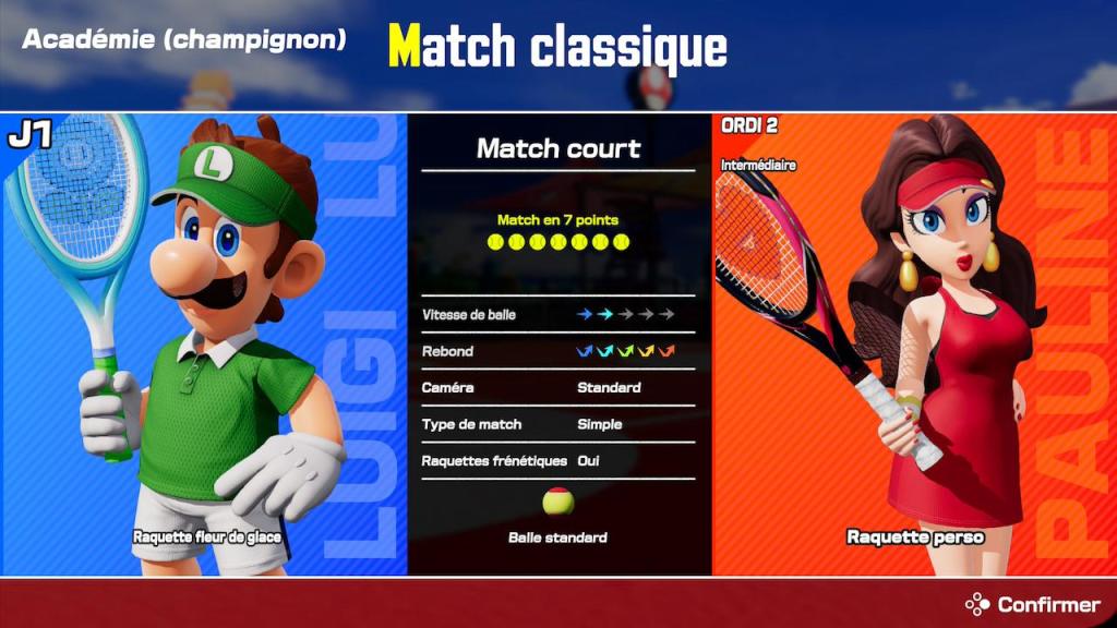 Mario Tennis Fever TEST - Lancement d'un match