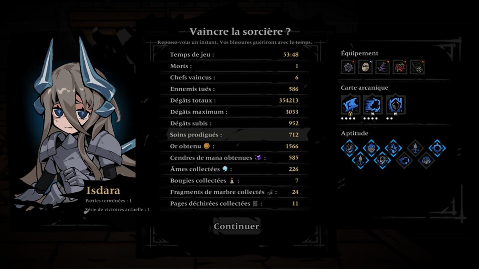 Cinderia - écran de fin du jeu victoire