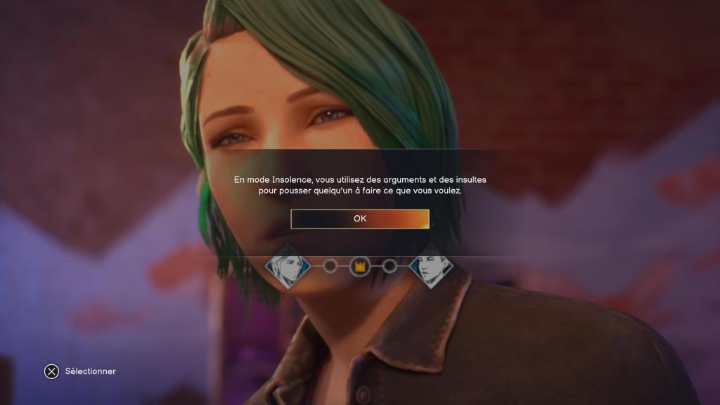 Life is Strange: Reunion - Fonctionnalité de Backtalk de Chloé.