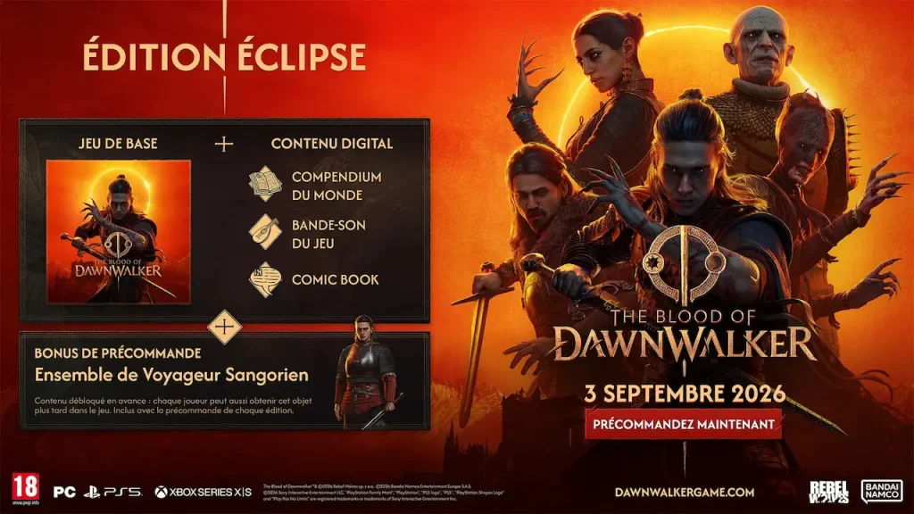 Contenu de l'édition éclipse de The Blood of Dawnwalker sur PC, PS5 et Xbox Series