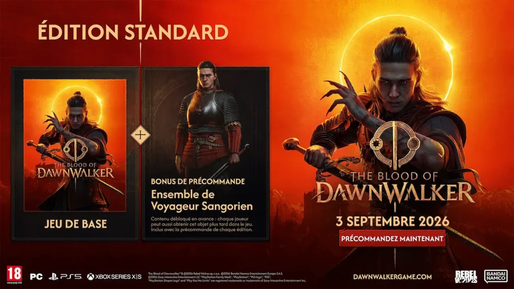 Contenu de l'édition standard de The Blood of Dawnwalker sur PC, PS5 et Xbox Series