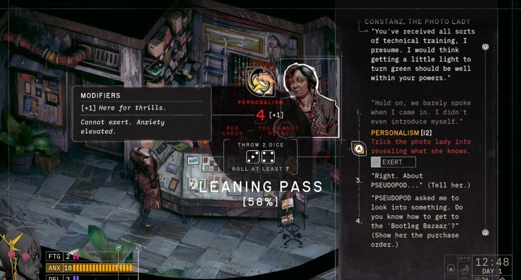 Zero Parades: For Dead Spies - Action nécessitant un lancer de dés