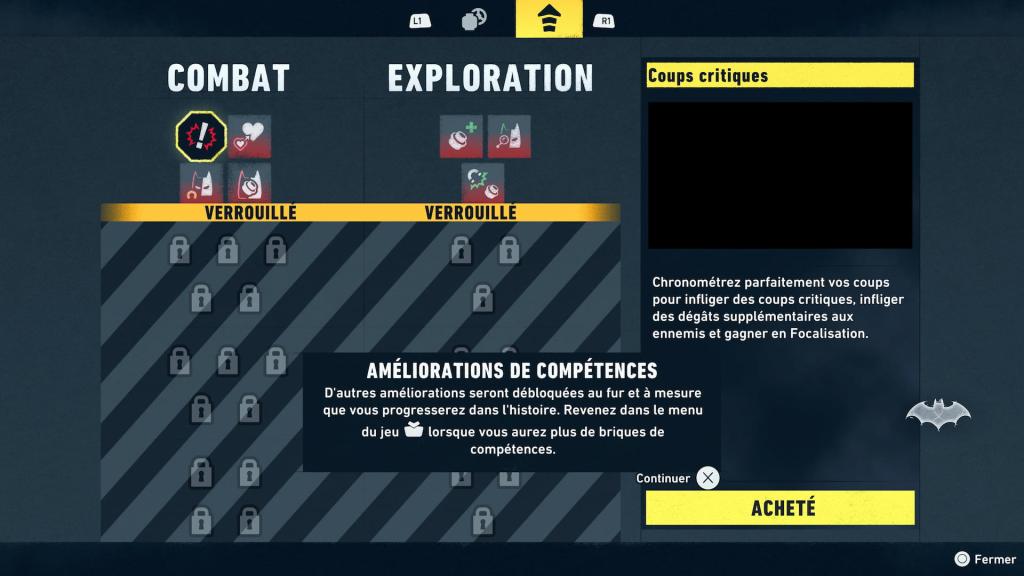 LEGO Batman: L’Héritage du Chevalier Noir TEST - Compétences
