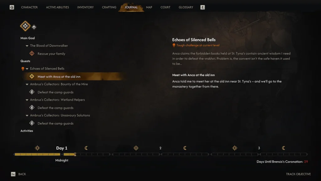 Preview - The Blood of Dawnwalker - Journal de quêtes