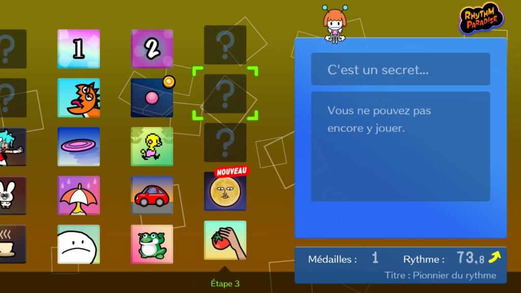Rhythm Paradise Groove Test - Menu Mini-jeux