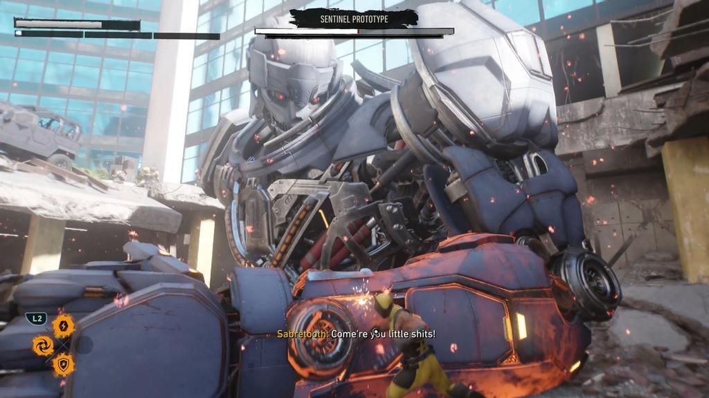 Combat contre le prototype Sentinel